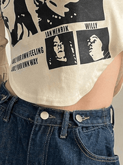 Crop-Top mit Vintage-Print