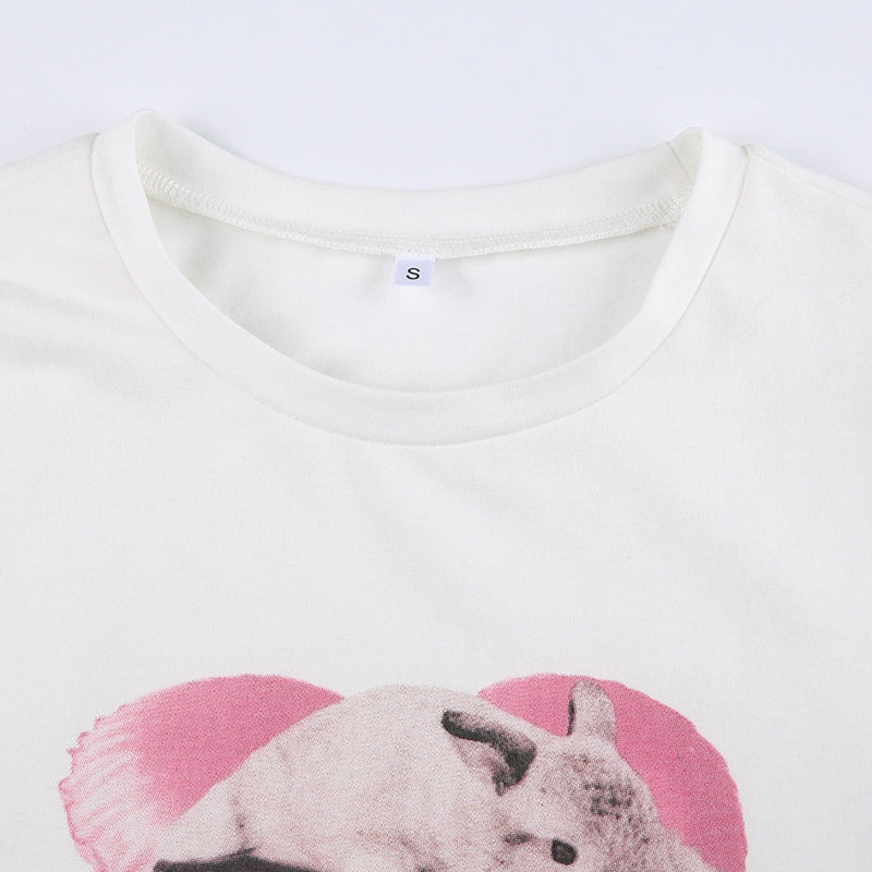 Love Bunny White Crop Top