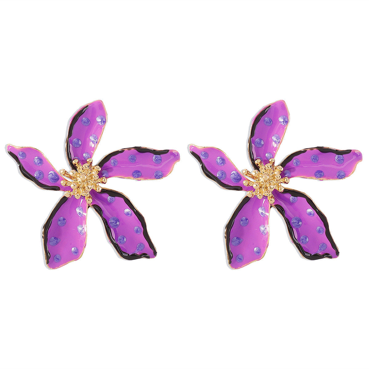 Flower Wave Point Earrings