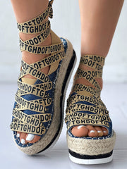 Letter Platform Sandals