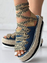 Letter Platform Sandals
