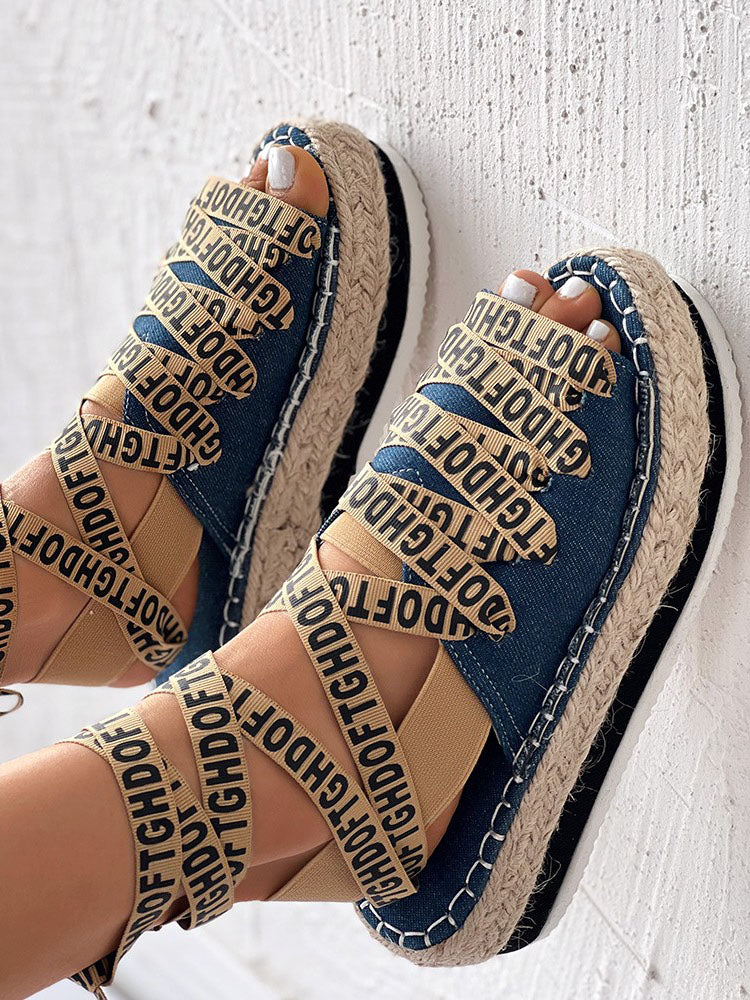 Letter Platform Sandals