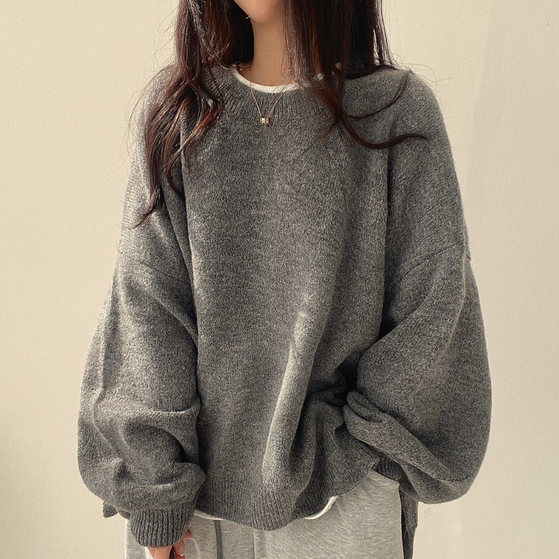 Oversized Split Hem Pullover Sweater