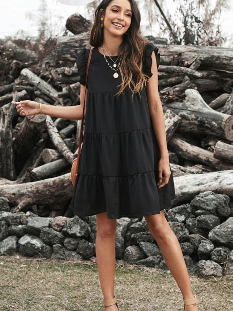 Round Neck Sleeveless Casual Cake Dress