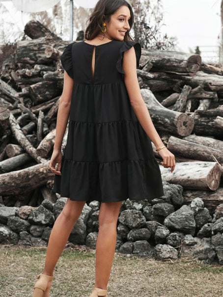 Round Neck Sleeveless Casual Cake Dress
