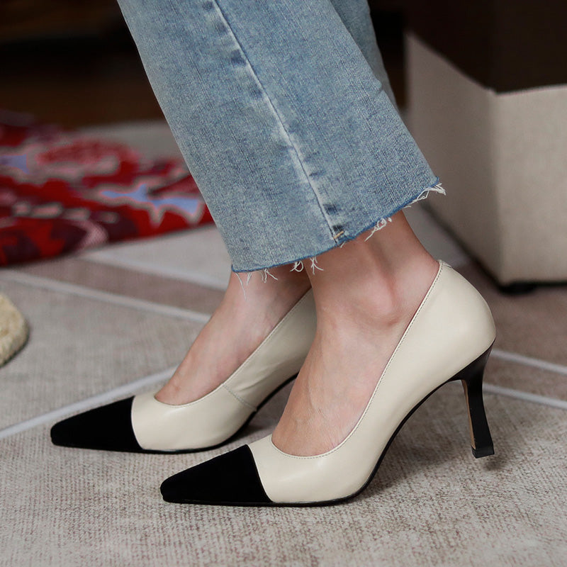 Abby Cap Toe Mid Heel Pumps
