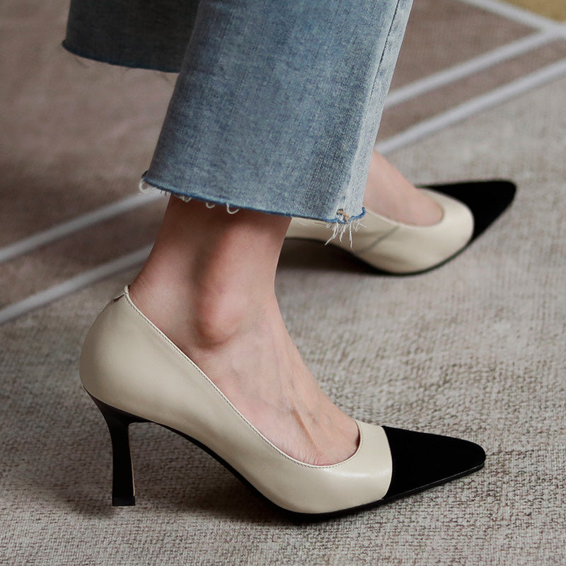 Abby Cap Toe Mid Heel Pumps