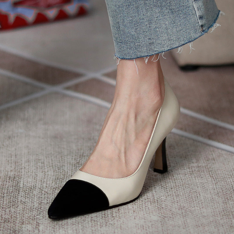 Abby Cap Toe Mid Heel Pumps