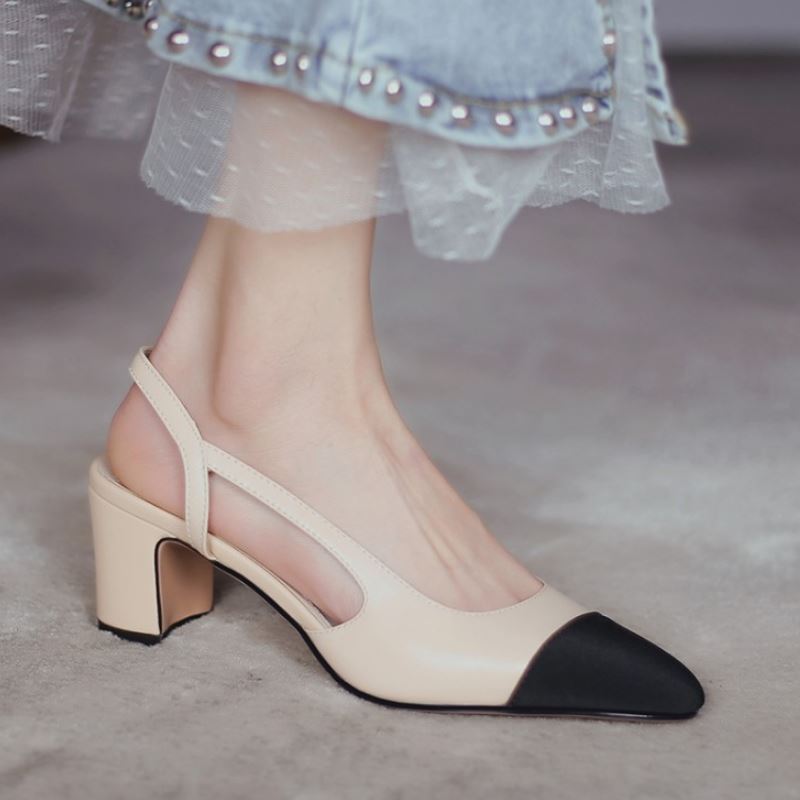 Blake Cap Toe Chunky Heel Slingbacks Pumps Newgew