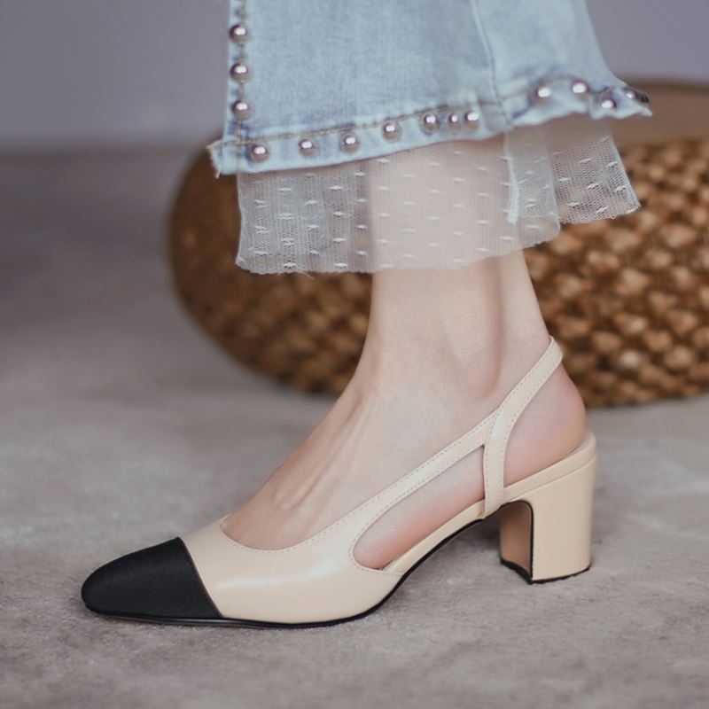 Blake Cap Toe Chunky Heel Slingbacks Pumps Newgew