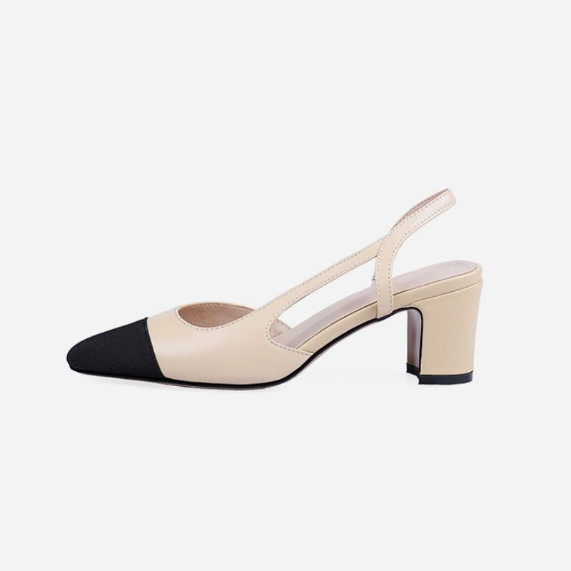 Blake Cap Toe Chunky Heel Slingbacks Pumps Newgew
