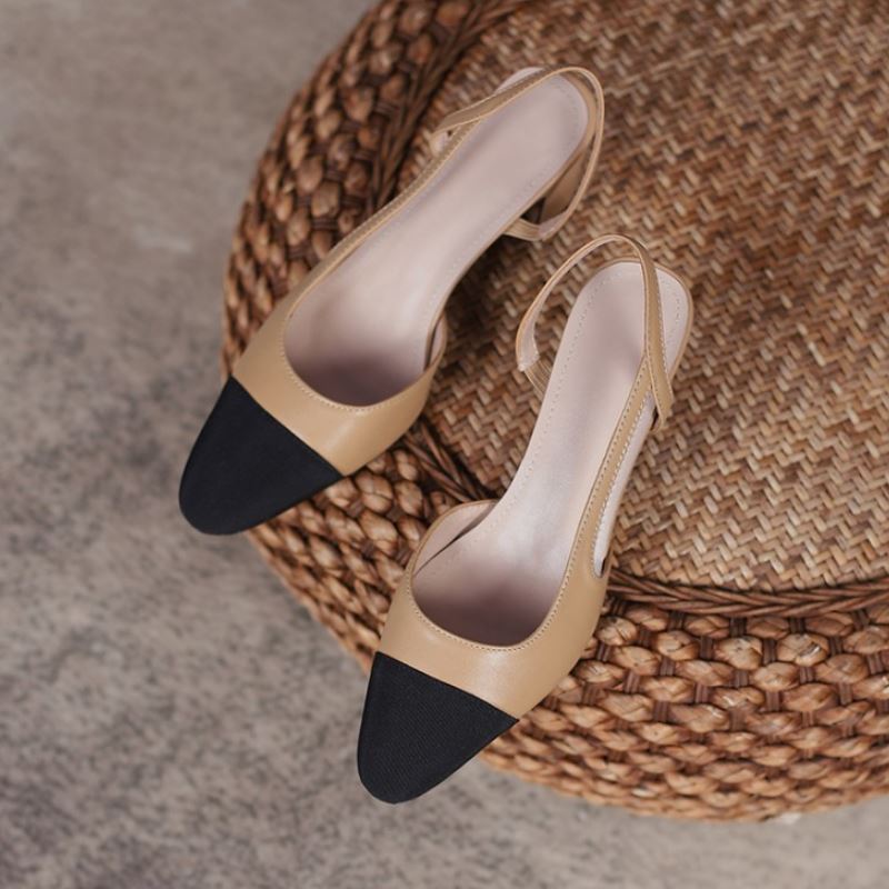 Blake Cap Toe Chunky Heel Slingbacks Pumps Newgew