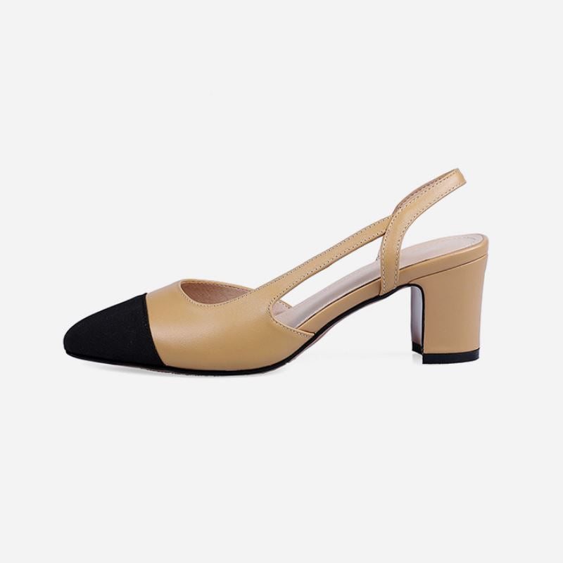 Blake Cap Toe Chunky Heel Slingbacks Pumps Newgew