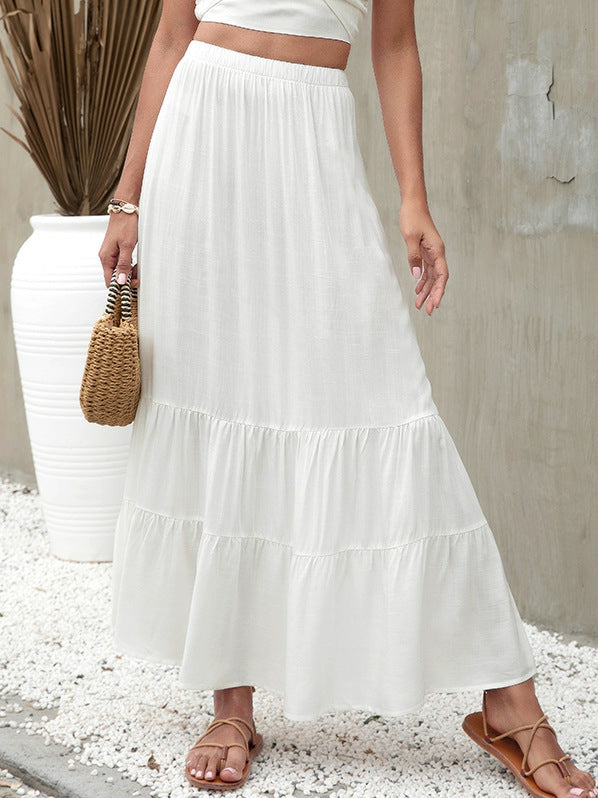 Einfarbiger Rock im Strandstil