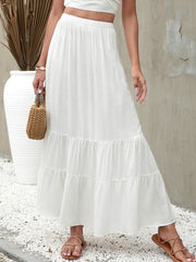 Einfarbiger Rock im Strandstil