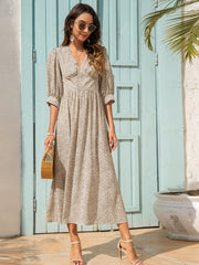 Printed Mid Sleeve Swing Dress