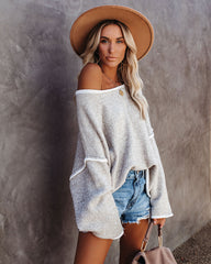 Cold Cozy Nights Relaxed Knit Sweater - Heather Taupe - FINAL SALE