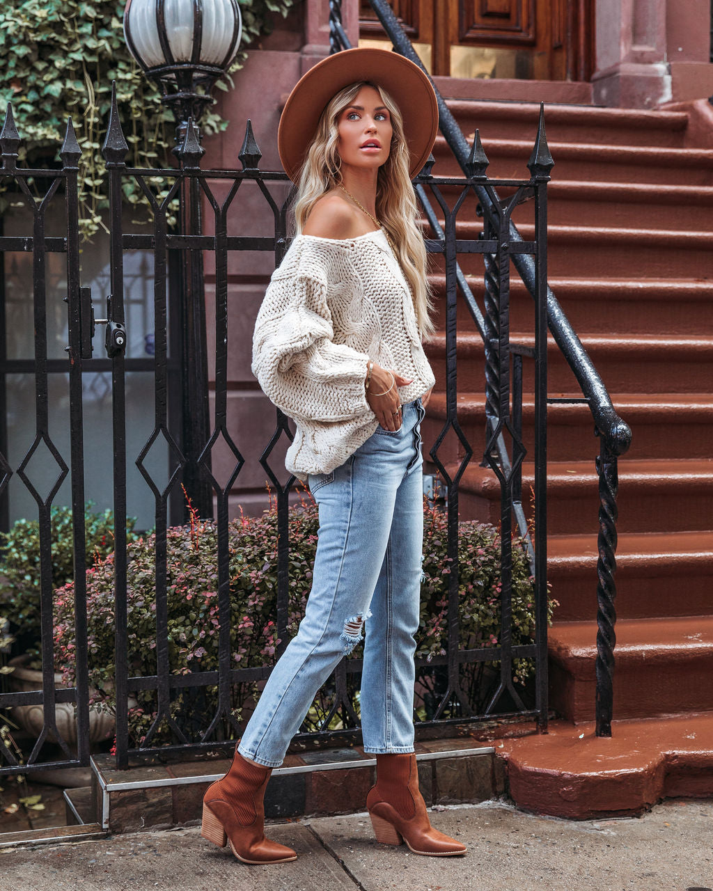 Cream And Sugar Cable Knit Sweater - Almond - FINAL SALE