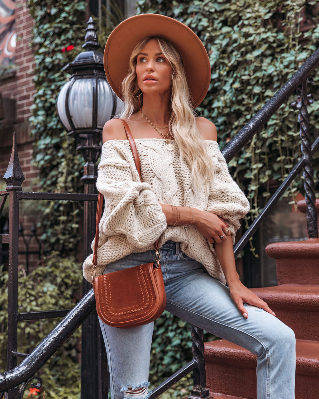 Cream And Sugar Cable Knit Sweater - Almond - FINAL SALE