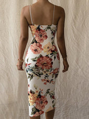 print halter slim dress