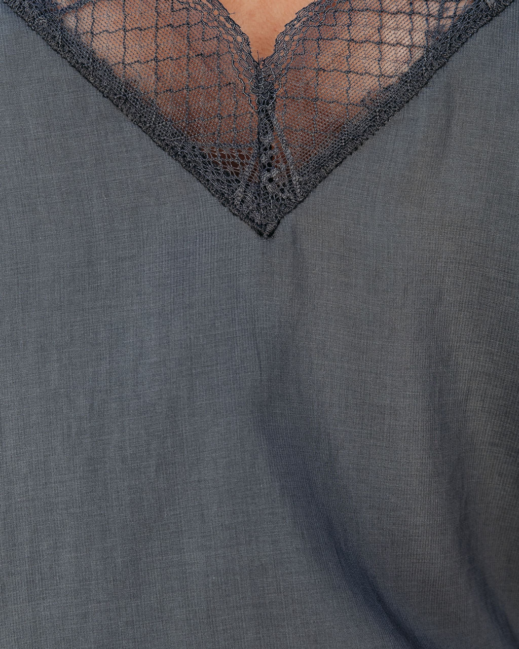 Delicate Balance Lace Cami Tank - Pewter LOVE-003