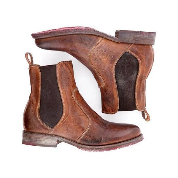 Women Vintage Ankle Slip-on Short Boots NewGew