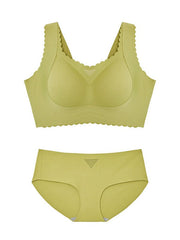 Fan-Shaped Design Natural Lifting Adjustment Plus Size Bra Green