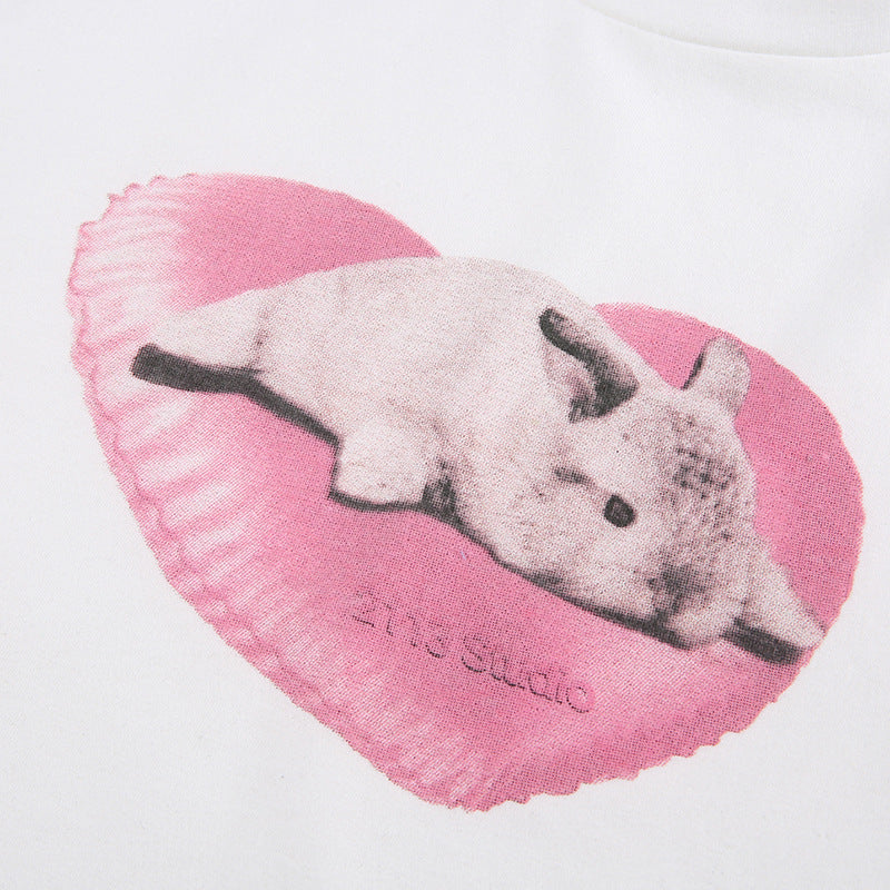 Love Bunny White Crop Top