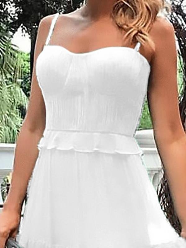 Elagant Big Swing Party Suspenders Dress ins