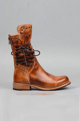 Stiefeletten mit Reißverschluss und Schnürung
