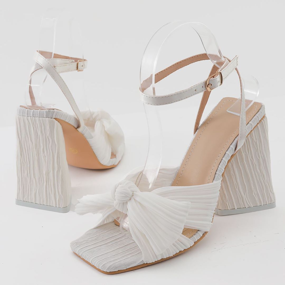 Bow Knot Chunky Heel Sandals