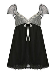 Fairy Y2K Patchwork Mesh Mini Dress