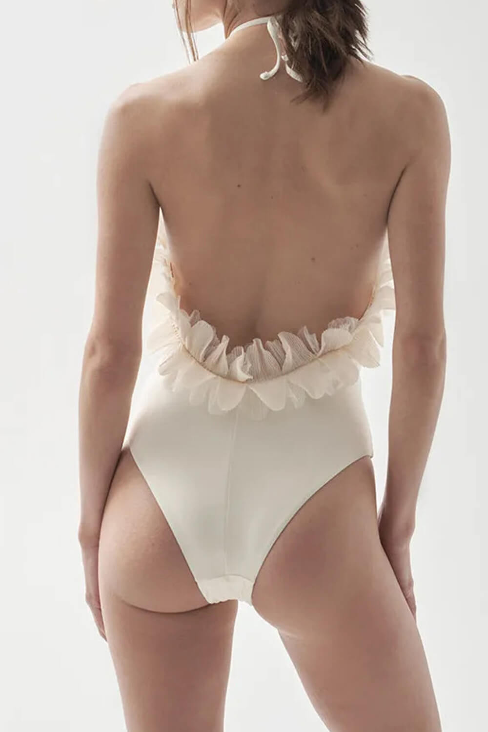 3D-Petal Halterneck One Piece Swimsuit