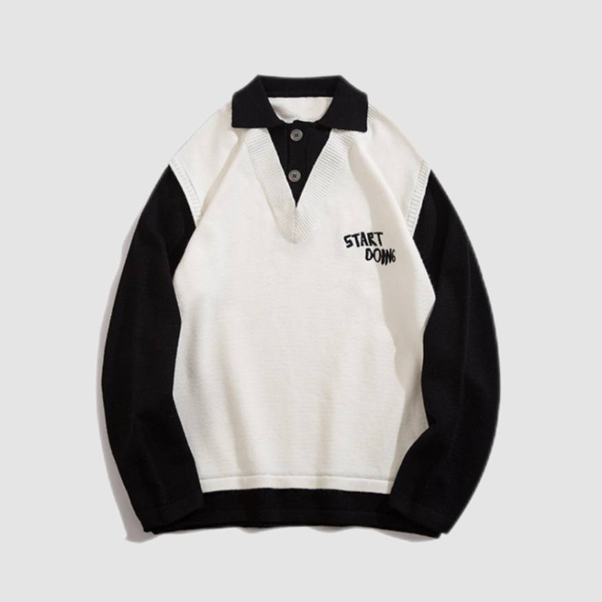 Collared Fake Two Casual Sweater