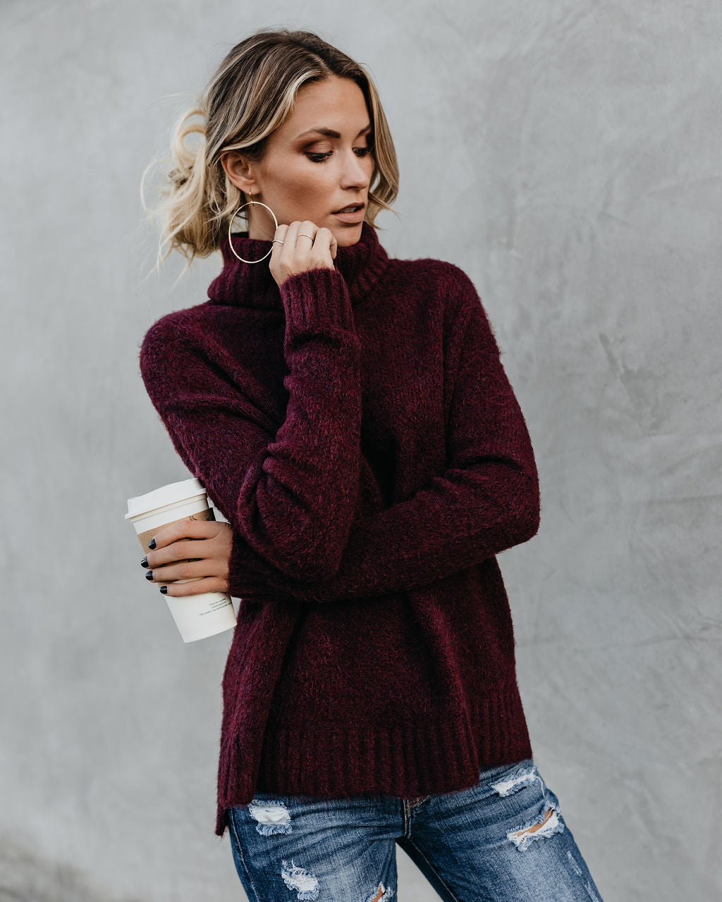 Henry Sweater - Wine - FINAL SALE