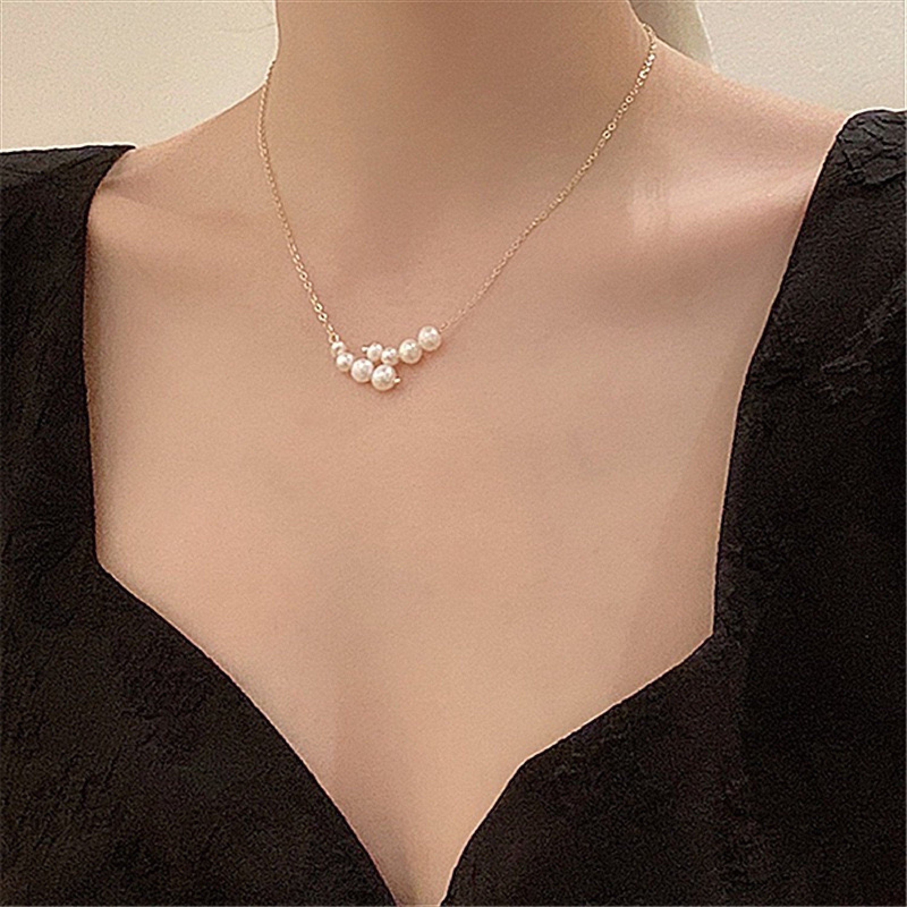 Natural Freshwater Pearl Crossover Necklace
