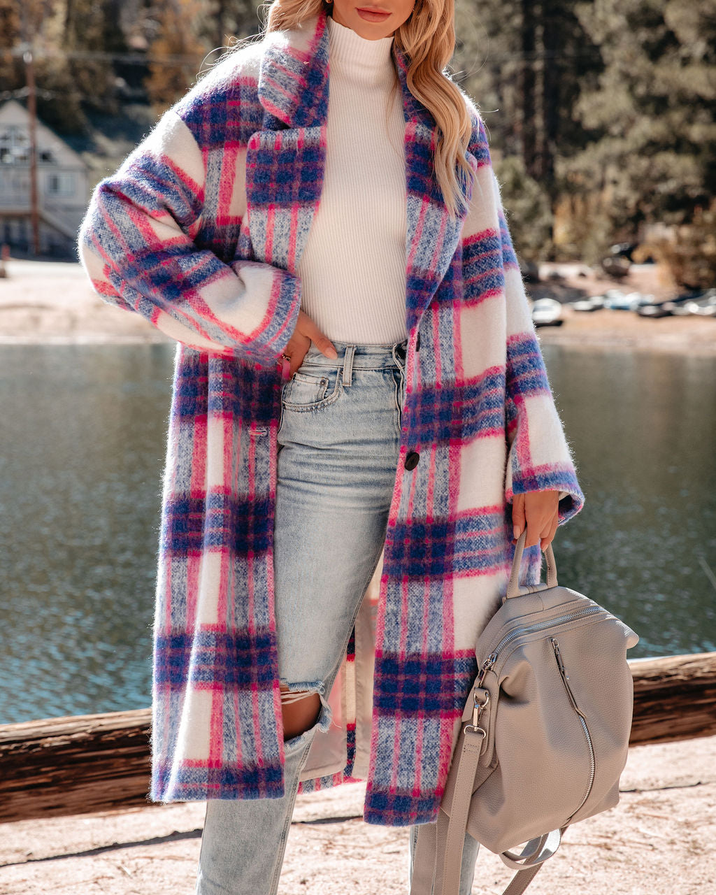 Jolie Pocketed Plaid Coat