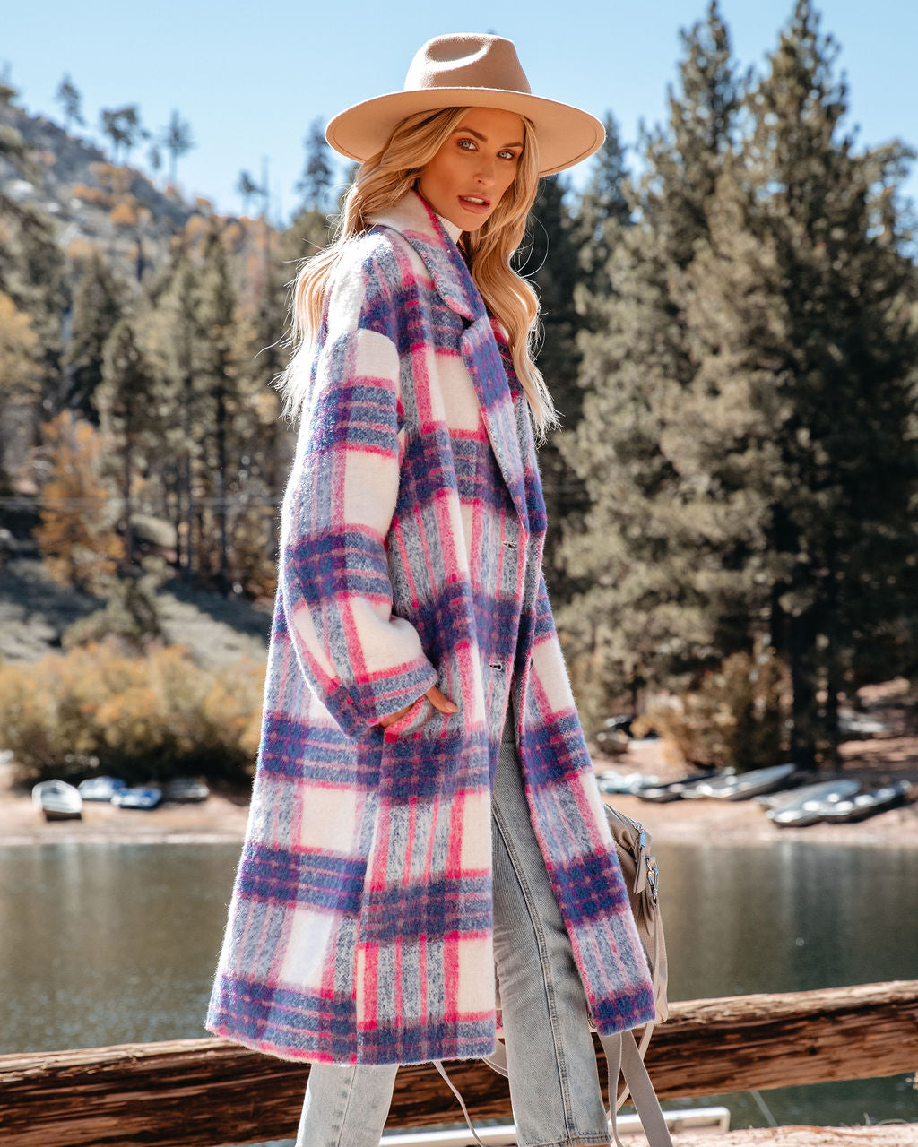 Jolie Pocketed Plaid Coat