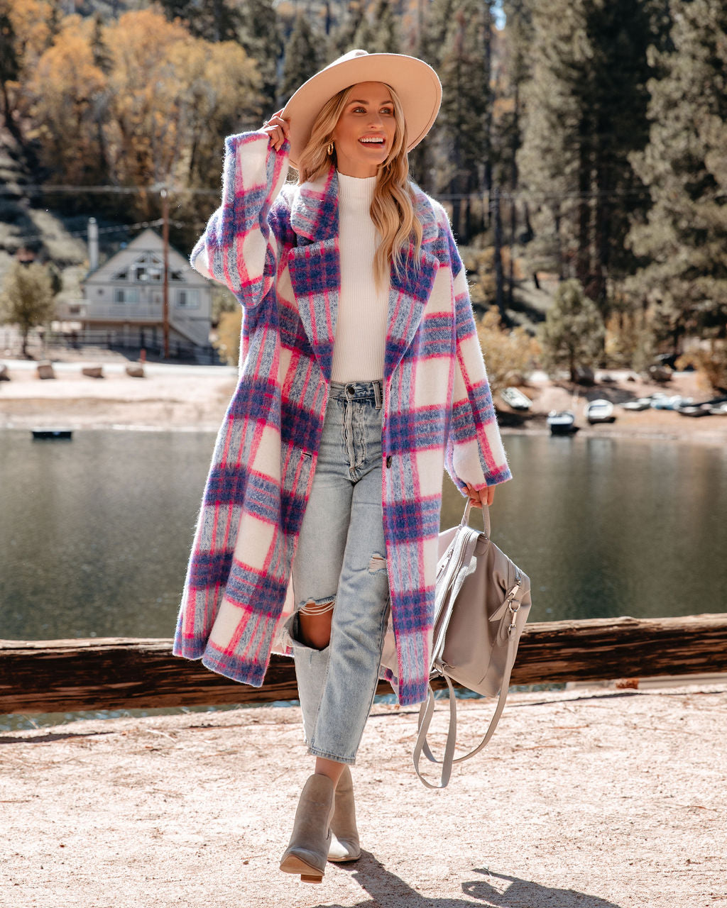 Jolie Pocketed Plaid Coat
