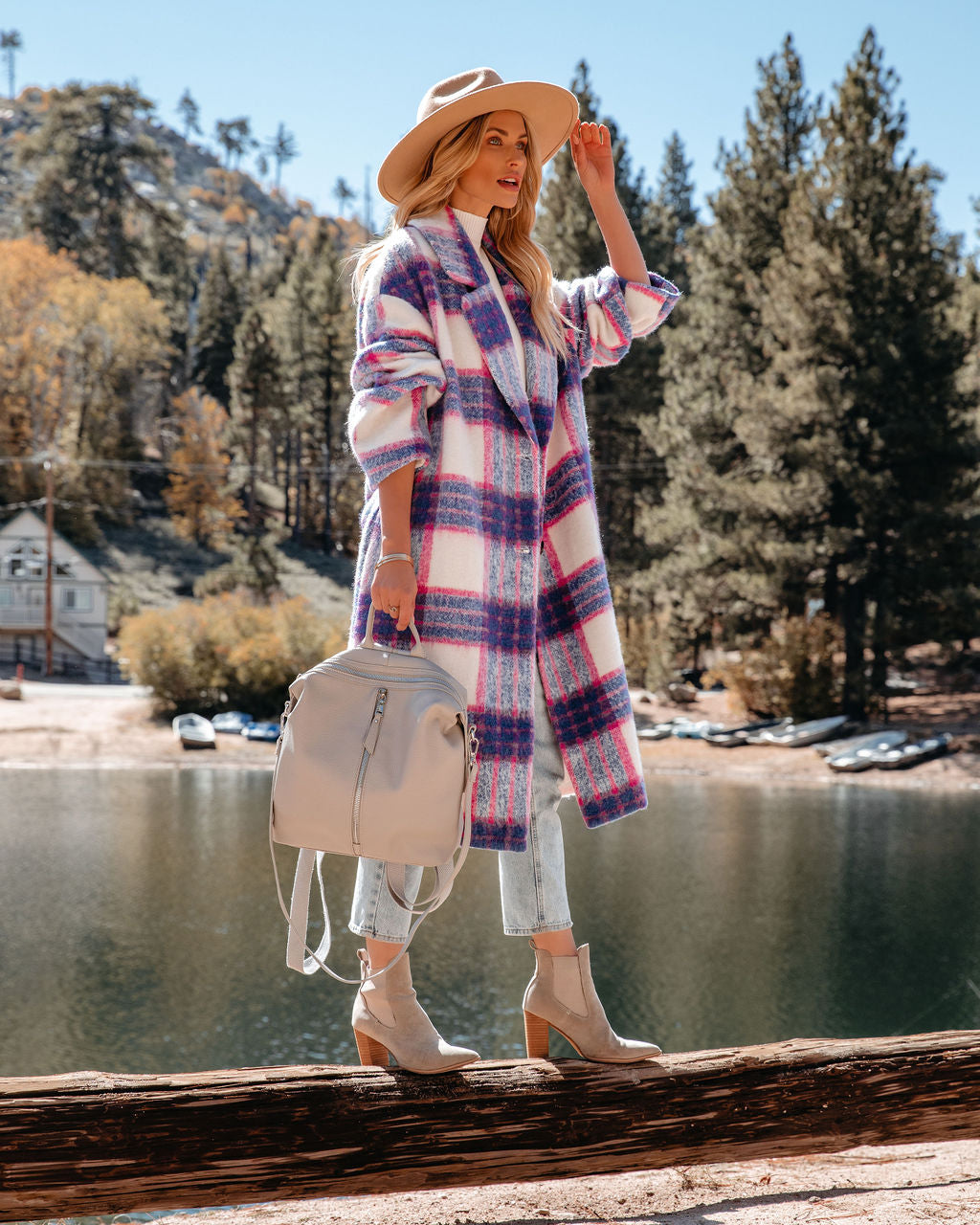 Jolie Pocketed Plaid Coat