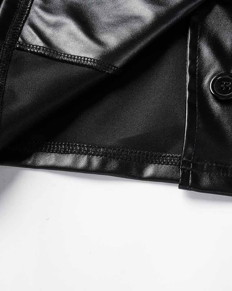 Baddie Statement Pleather Cropped Jacket