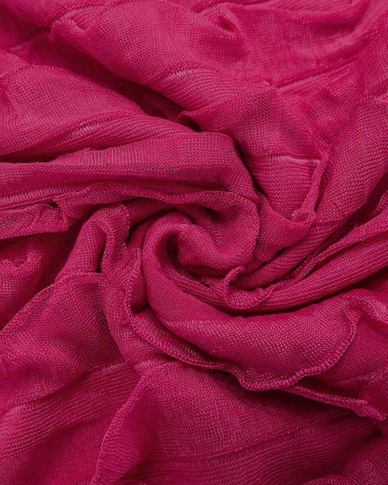 Vortex Blush Rüschen-Tiefausschnittkleid 