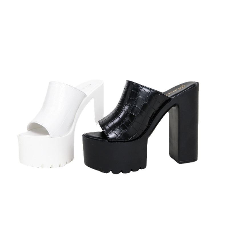 Platform Chunky Heeled Mule Sandals Newgew