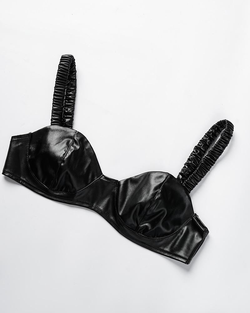 Baddie Statement Pleather Cropped Jacket