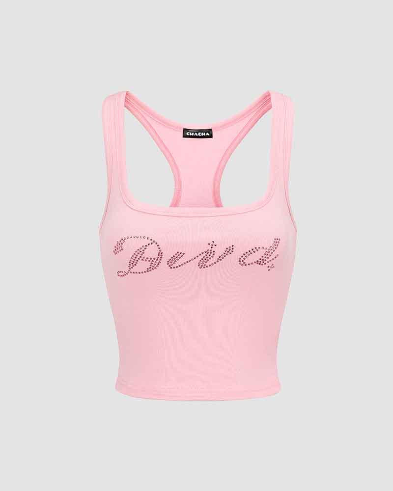 Awd – Kurzes Tanktop mit Diamanten