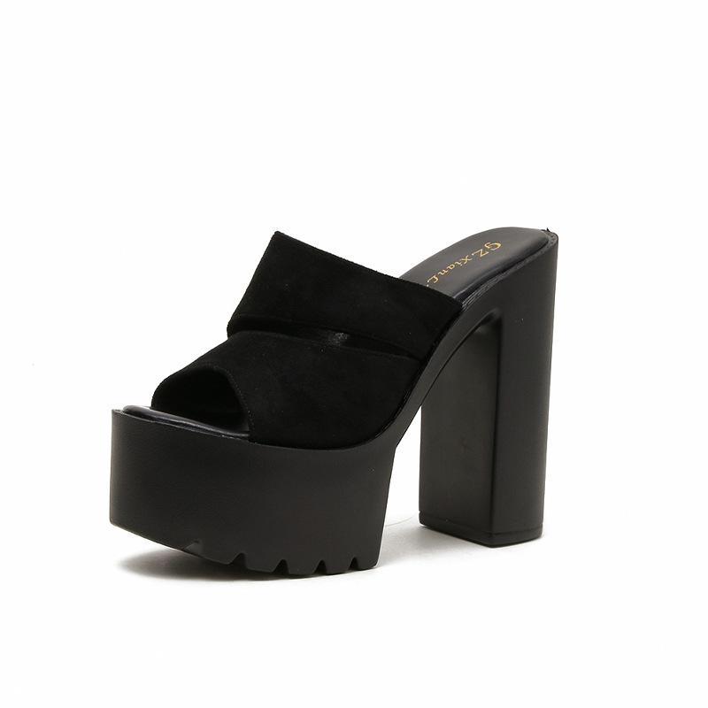 Platform Chunky Heeled Mule Sandals Newgew