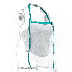 Neckholder-Crop-Top mit Kontrast-Rücken 