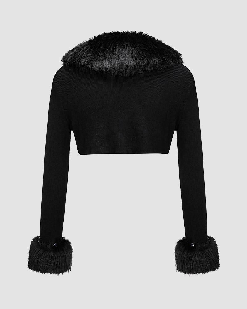 Zaratian Fuzz Cropped Cardigan