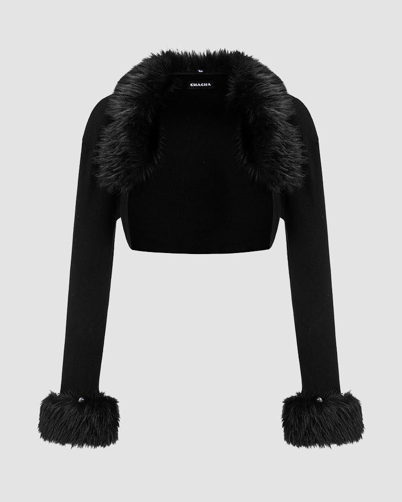 Zaratian Fuzz Cropped Cardigan