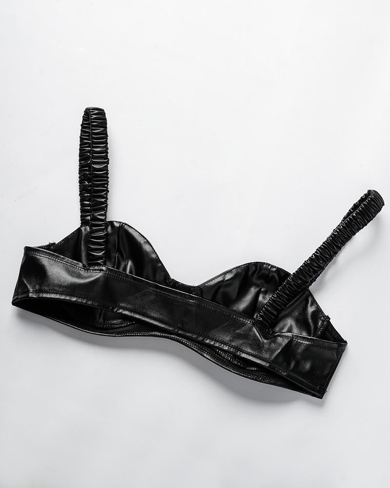 Baddie Statement Pleather Cropped Jacket